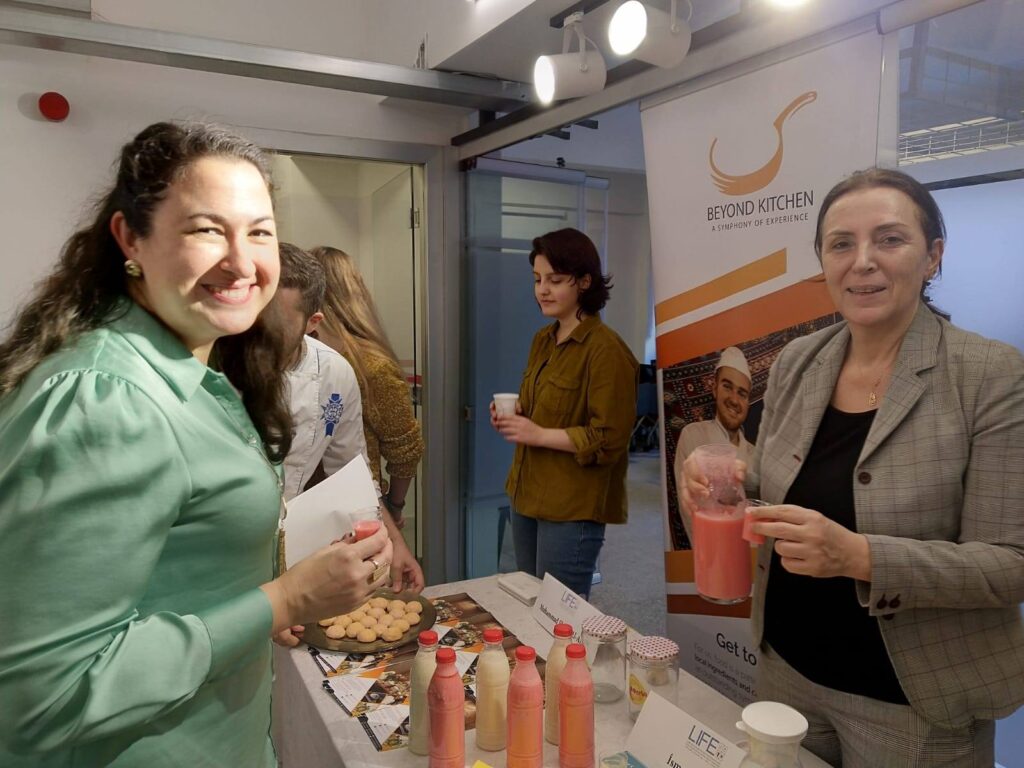 Women promoting their own projects after getting small loans from BFD